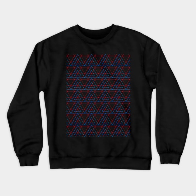 Infrared Neon Triangles Pattern Crewneck Sweatshirt by Tobe_Fonseca